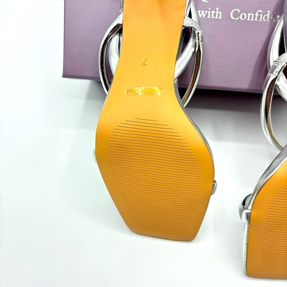 Womens Strappy Sandals Open Toe Ankle Strap Heeled Sandals High Heels Size 7 - Picture 5 of 11